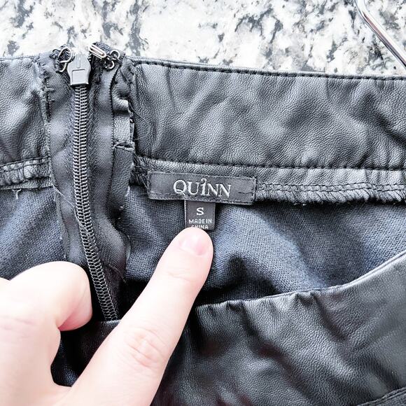 Quinn Black Faux Leather Full Skirt - Picture 8 of 9